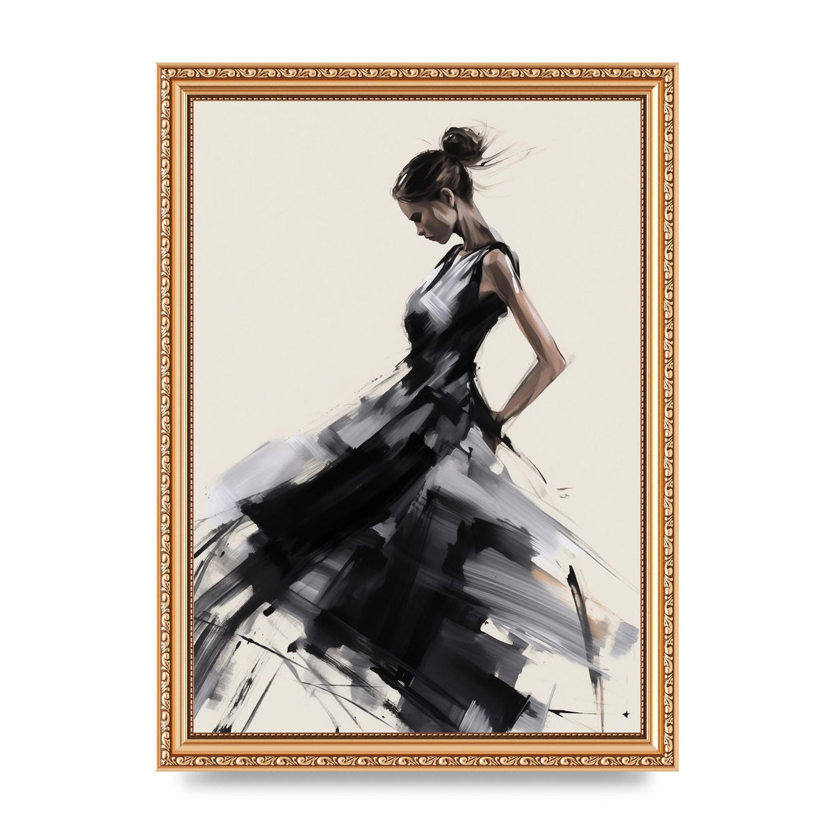 Femininitys Essence in Black on White