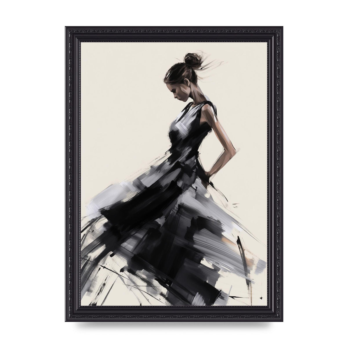 Femininitys Essence in Black on White