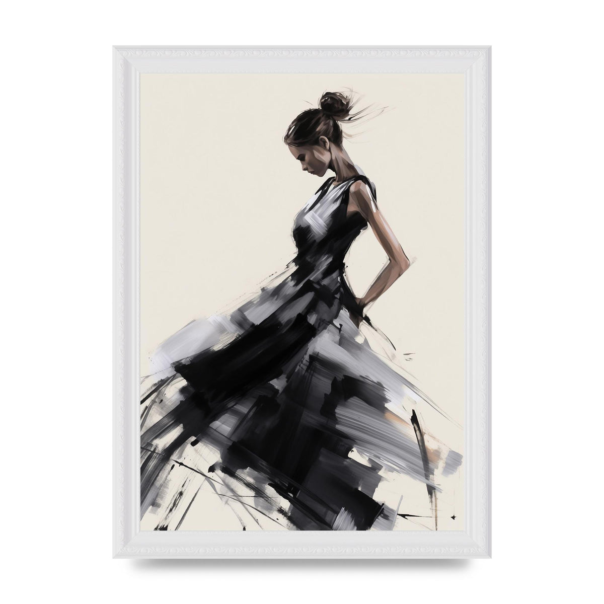 Femininitys Essence in Black on White