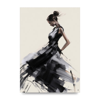 Femininitys Essence in Black on White