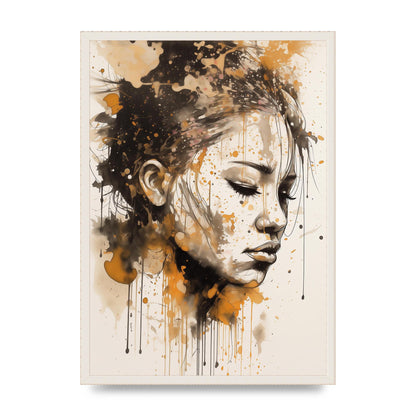 Bold Line with Ink Droplets Evoking Gaze