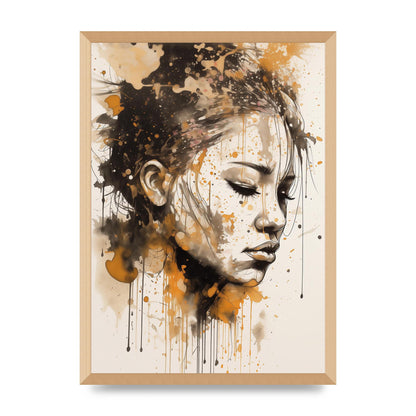 Bold Line with Ink Droplets Evoking Gaze