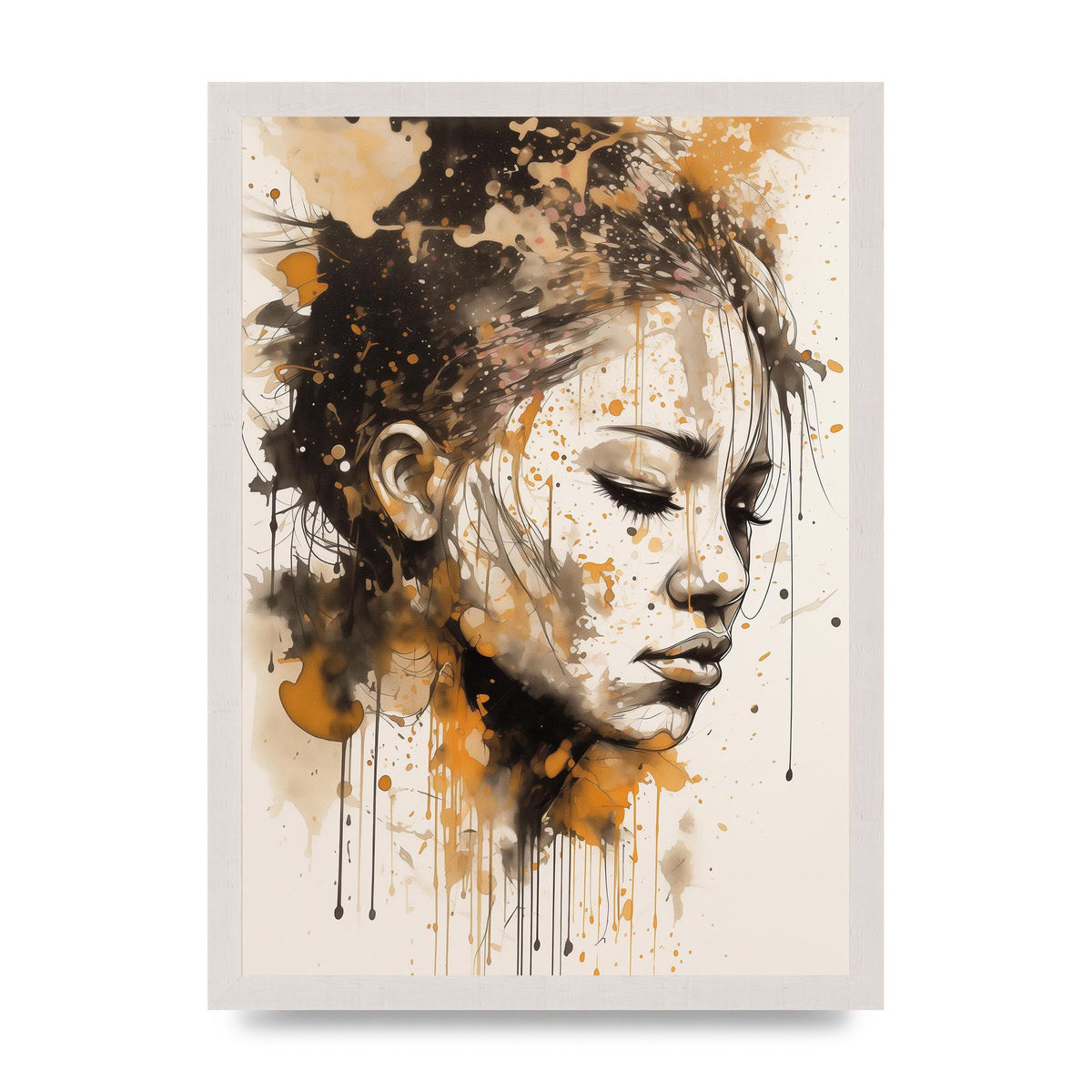 Bold Line with Ink Droplets Evoking Gaze