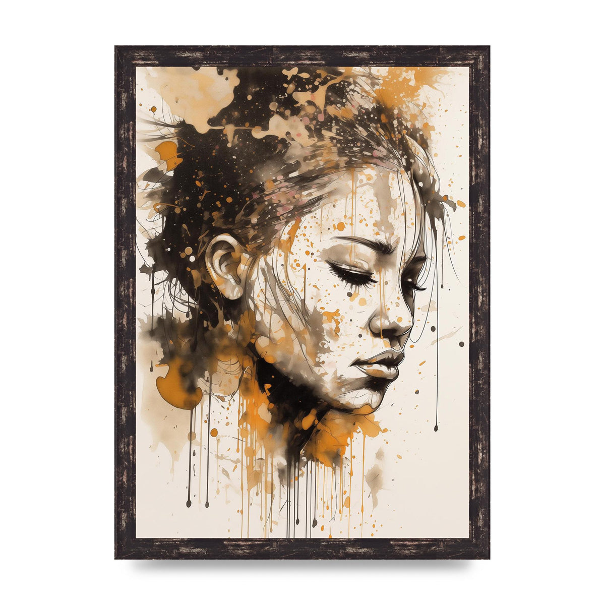 Bold Line with Ink Droplets Evoking Gaze