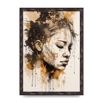 Bold Line with Ink Droplets Evoking Gaze