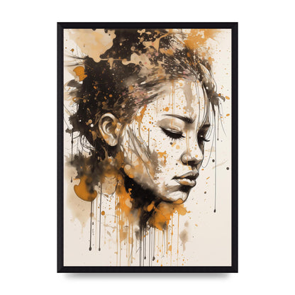 Bold Line with Ink Droplets Evoking Gaze