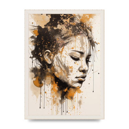 Bold Line with Ink Droplets Evoking Gaze