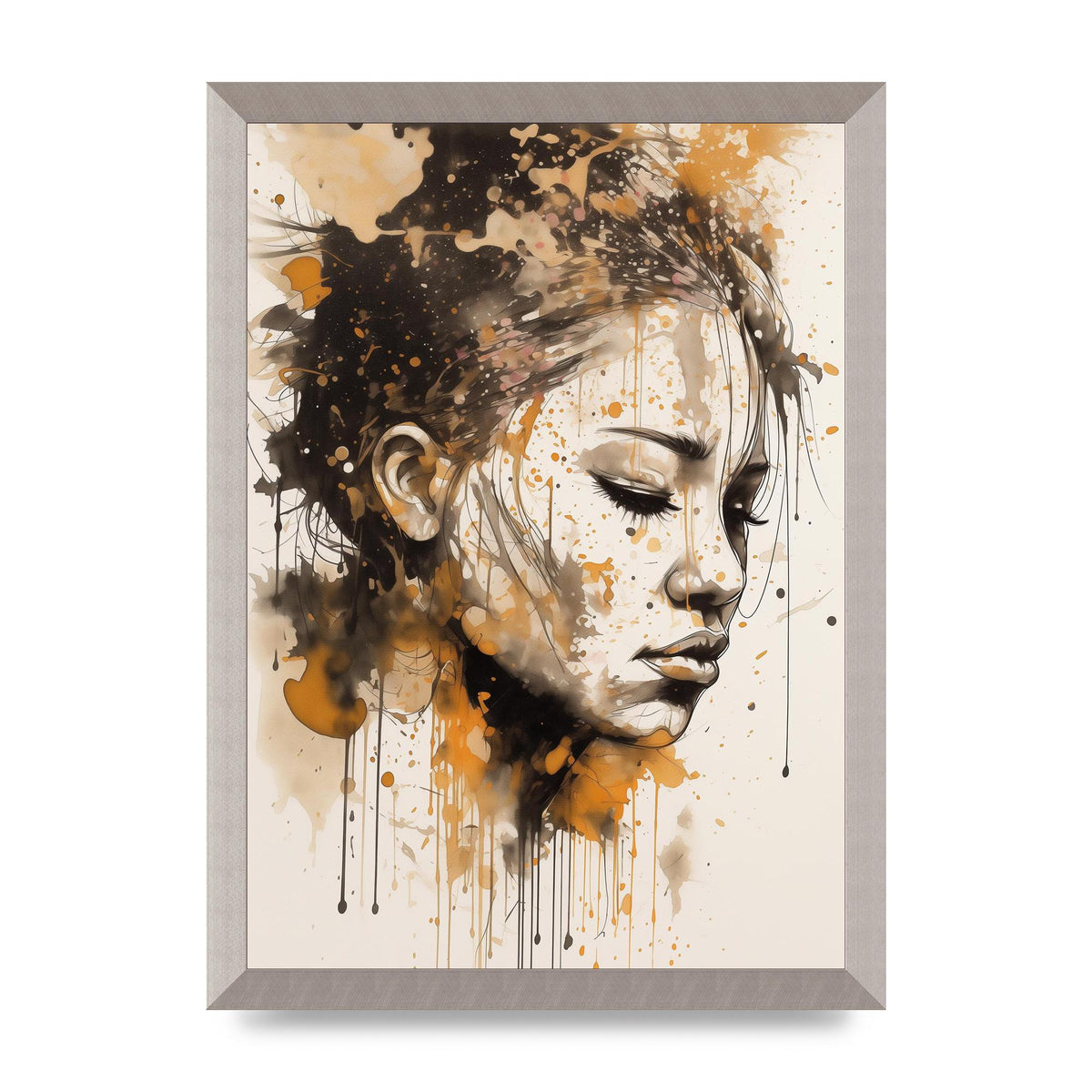 Bold Line with Ink Droplets Evoking Gaze