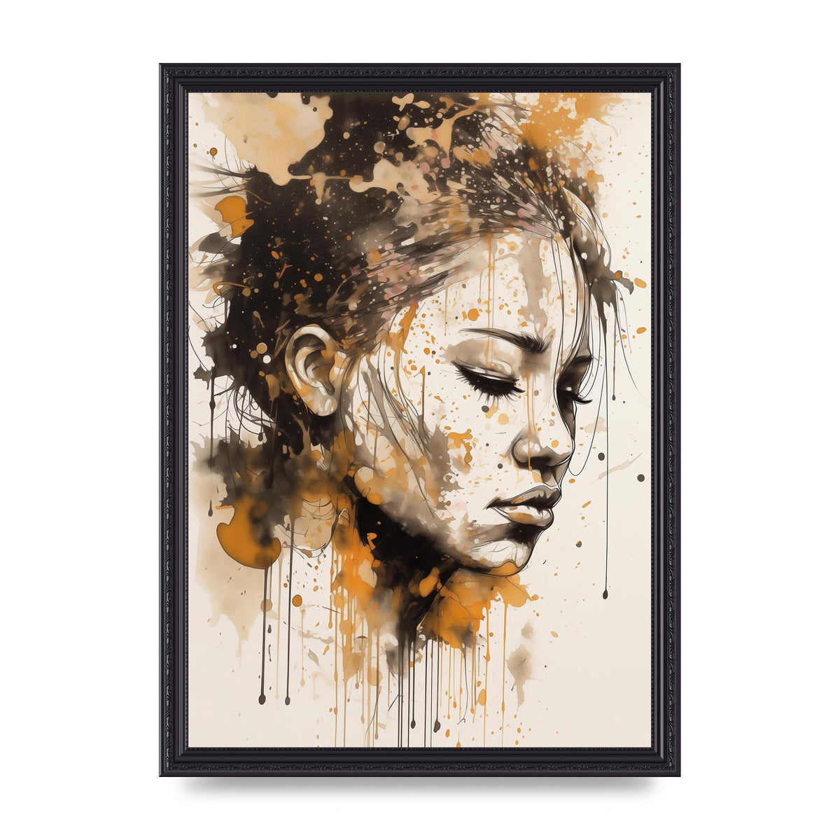 Bold Line with Ink Droplets Evoking Gaze