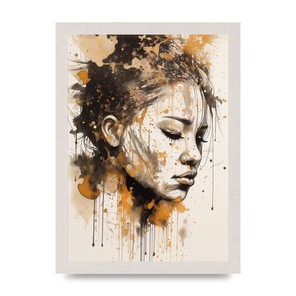 Bold Line with Ink Droplets Evoking Gaze