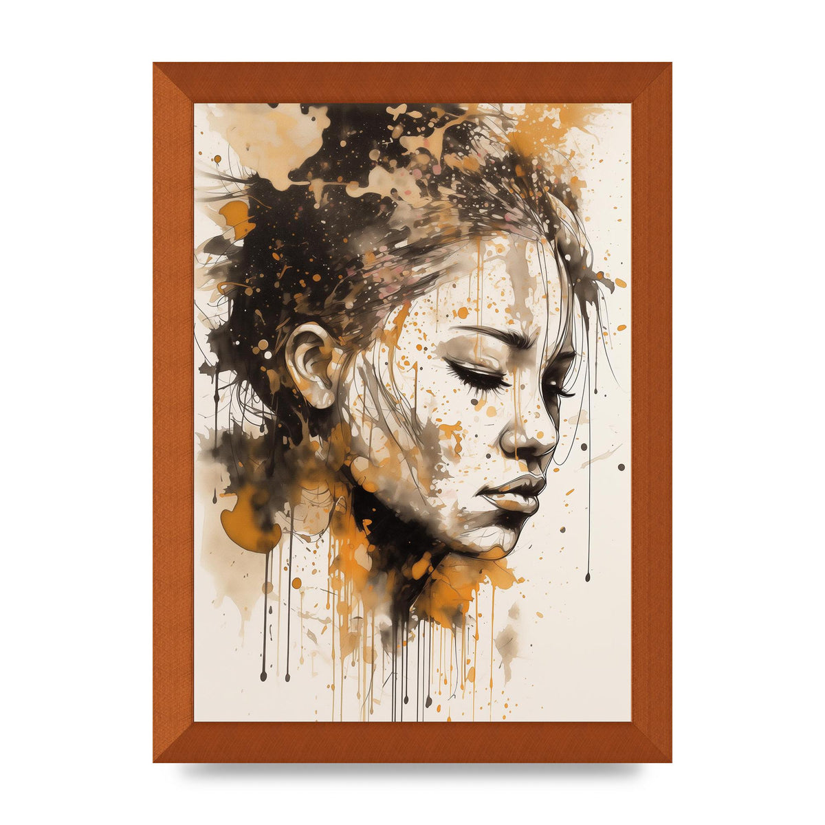 Bold Line with Ink Droplets Evoking Gaze