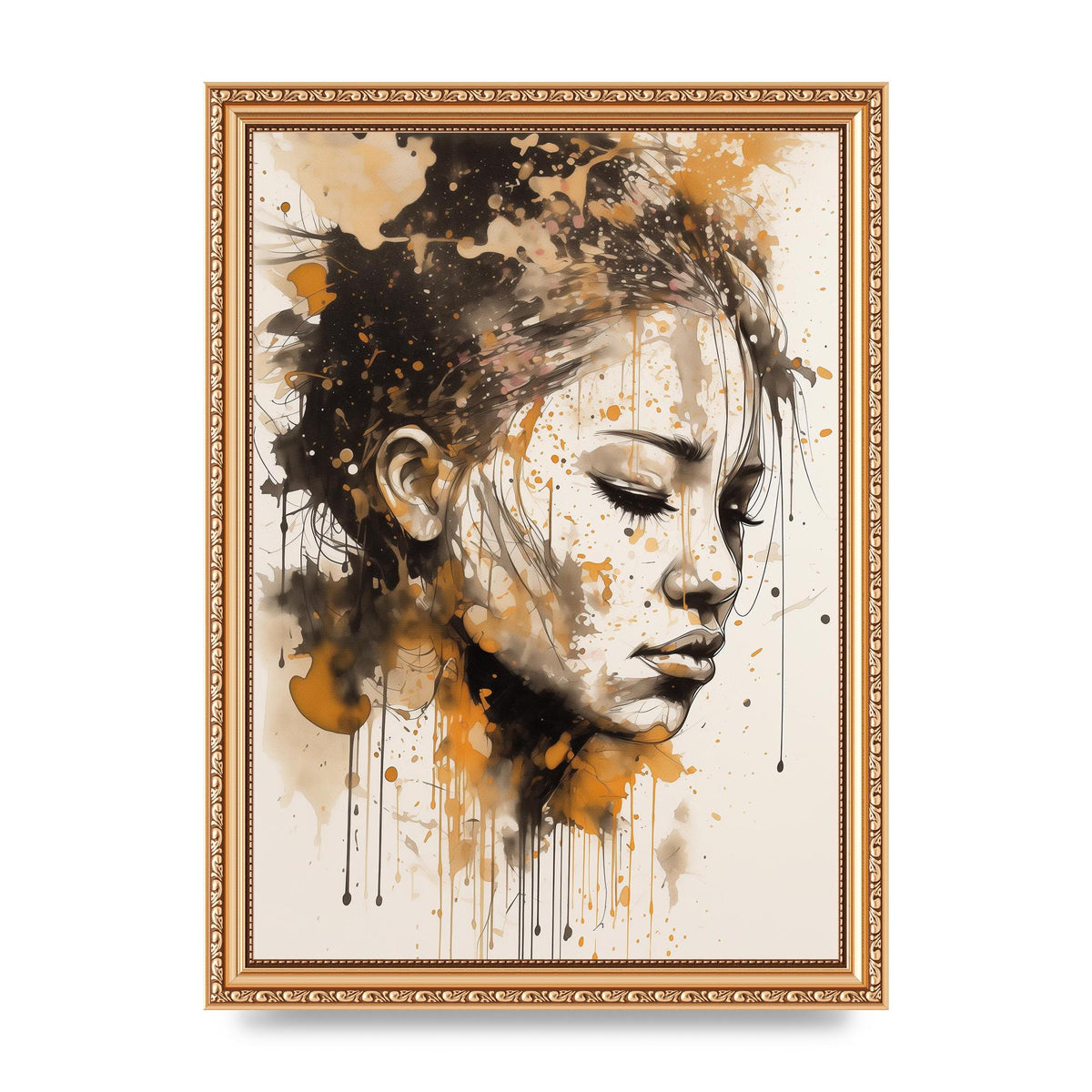 Bold Line with Ink Droplets Evoking Gaze