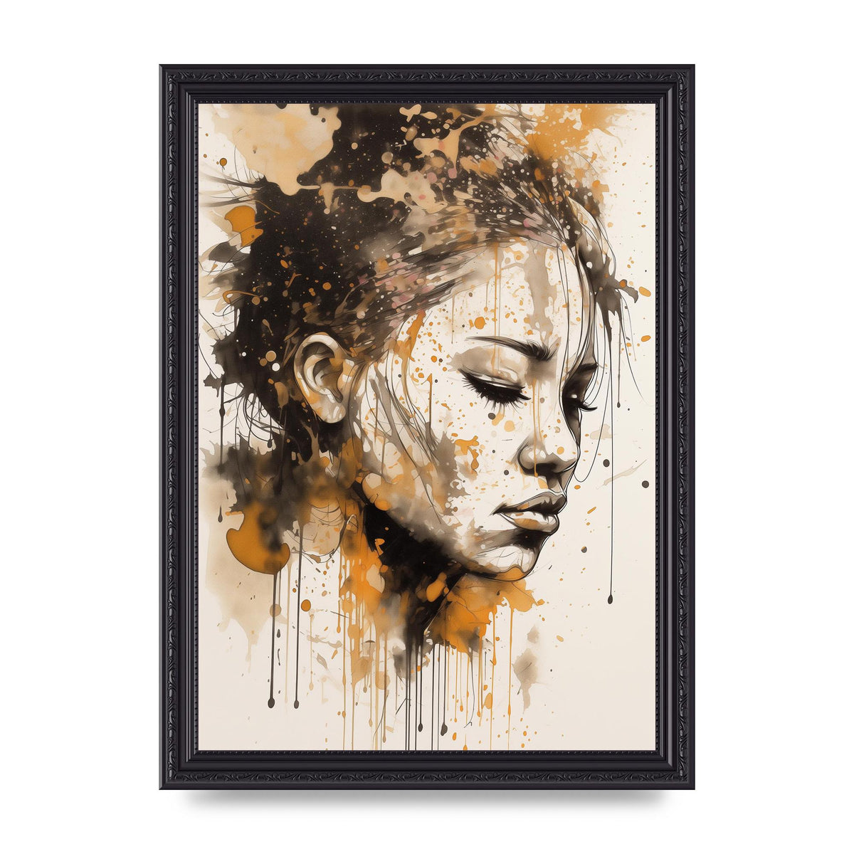 Bold Line with Ink Droplets Evoking Gaze