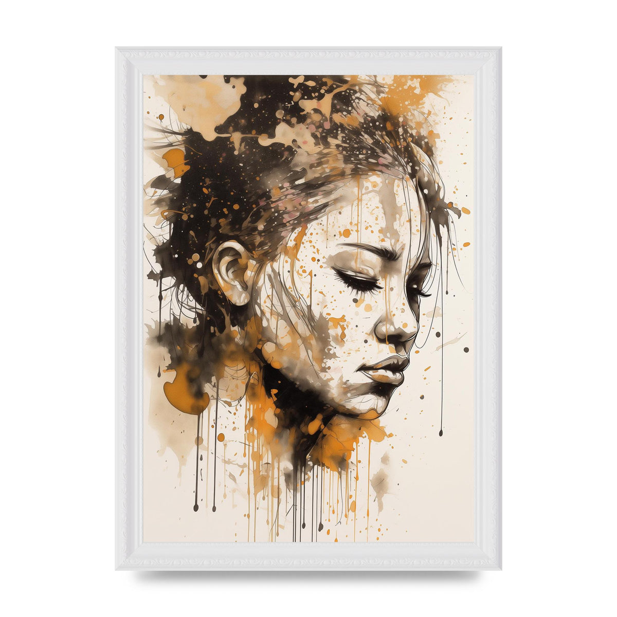 Bold Line with Ink Droplets Evoking Gaze