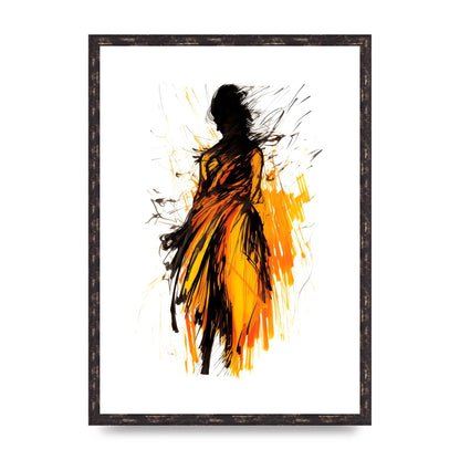 Female Form in Saffron Sketch