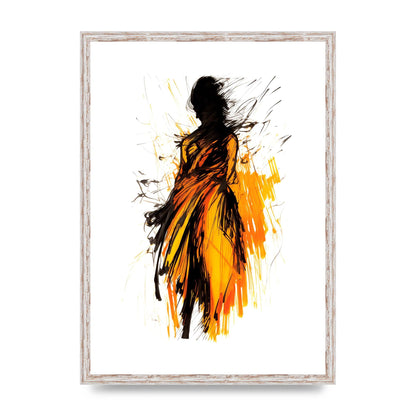 Female Form in Saffron Sketch