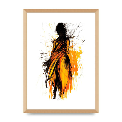 Female Form in Saffron Sketch