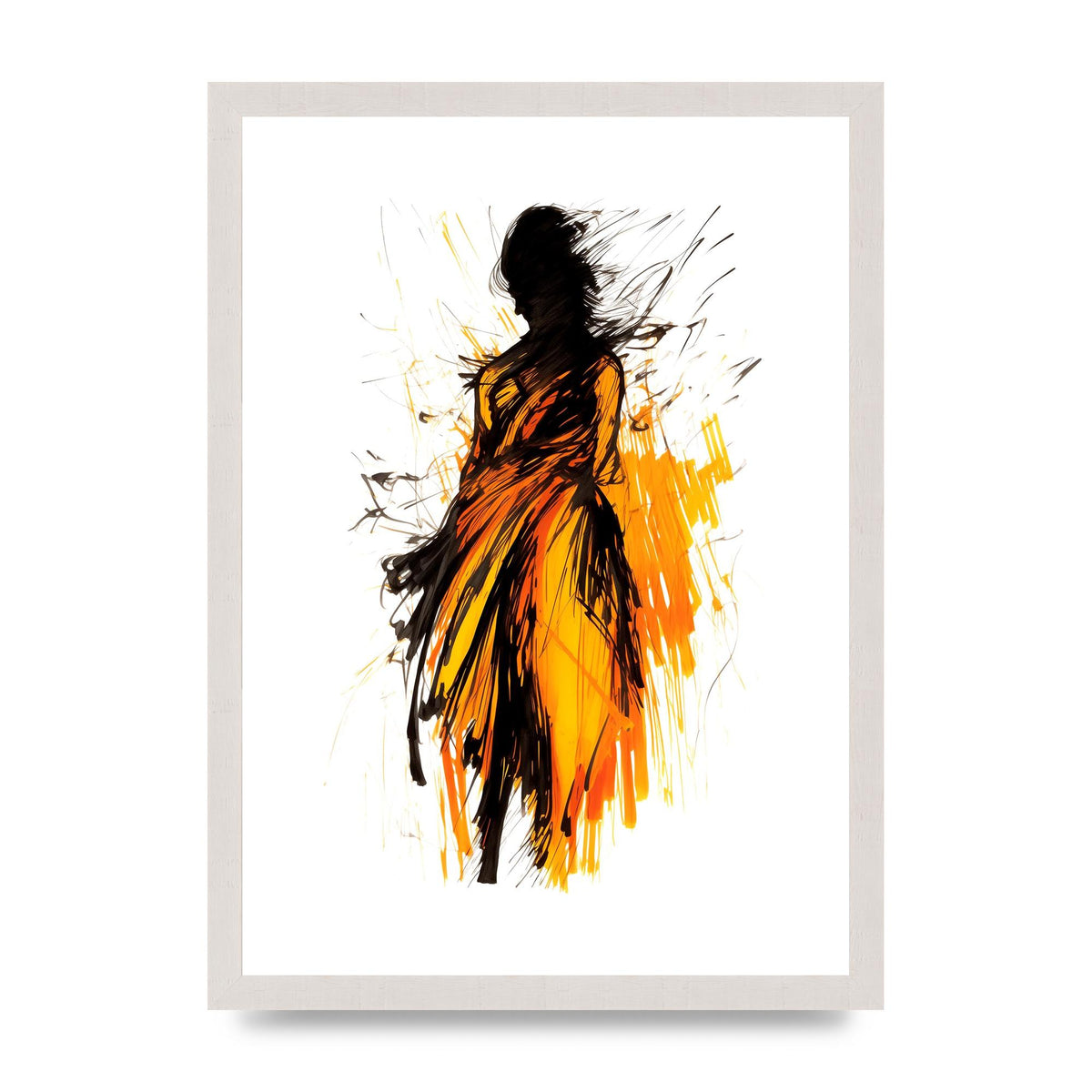 Female Form in Saffron Sketch