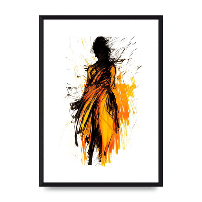 Female Form in Saffron Sketch
