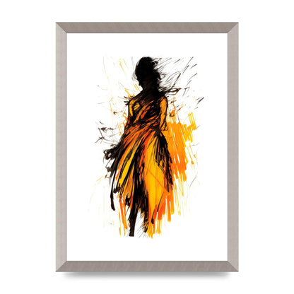 Female Form in Saffron Sketch