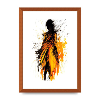 Female Form in Saffron Sketch
