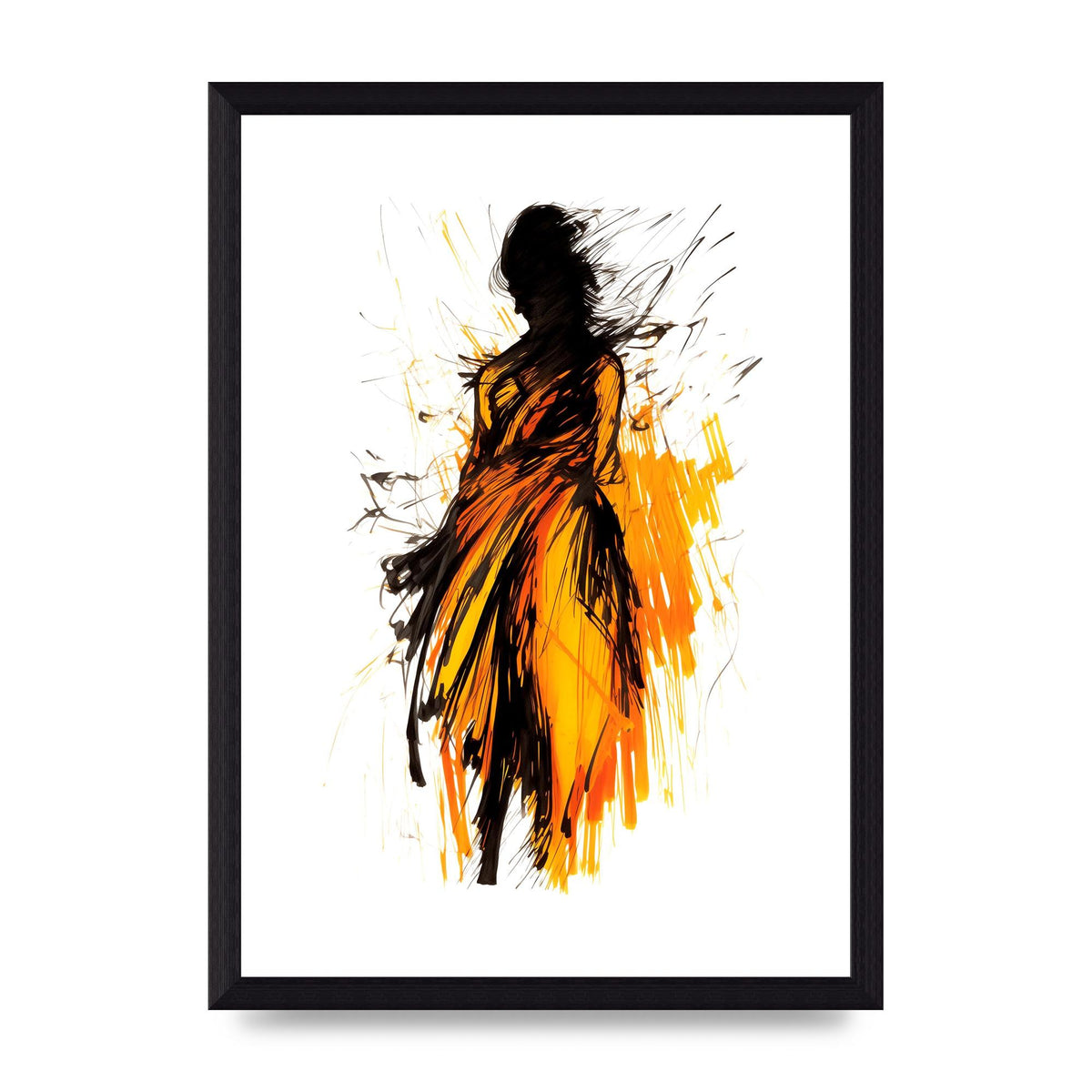 Female Form in Saffron Sketch