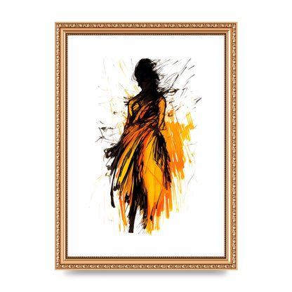 Female Form in Saffron Sketch