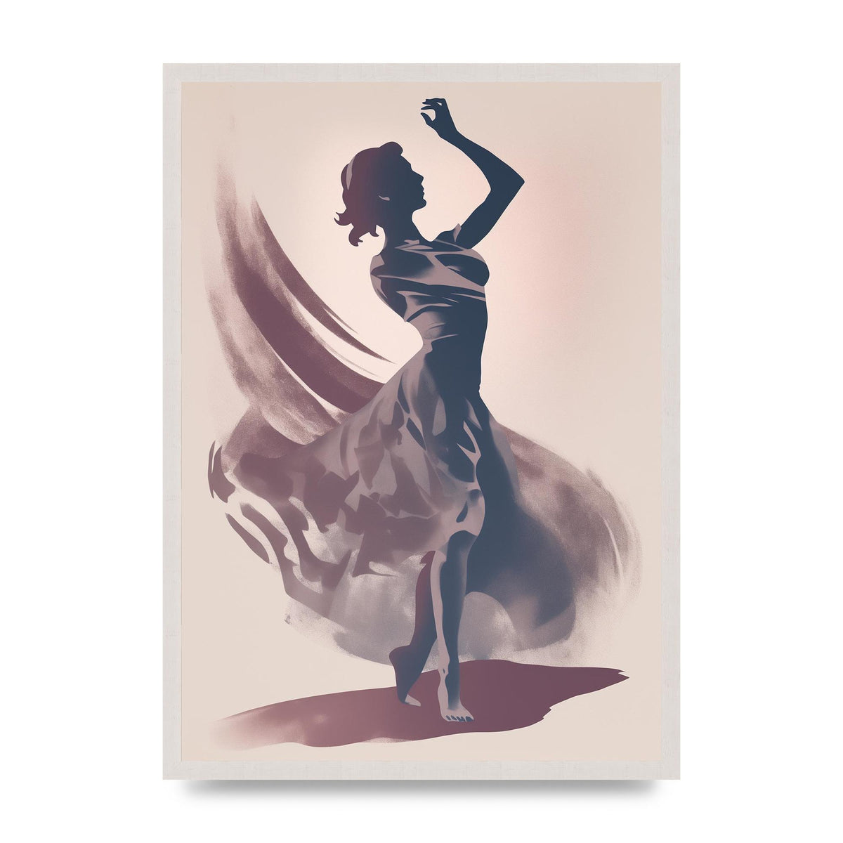 Twilight Dance Risograph with Womans Silhouette