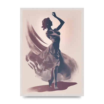Twilight Dance Risograph with Womans Silhouette