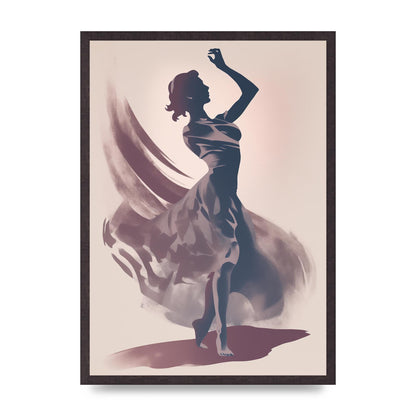 Twilight Dance Risograph with Womans Silhouette