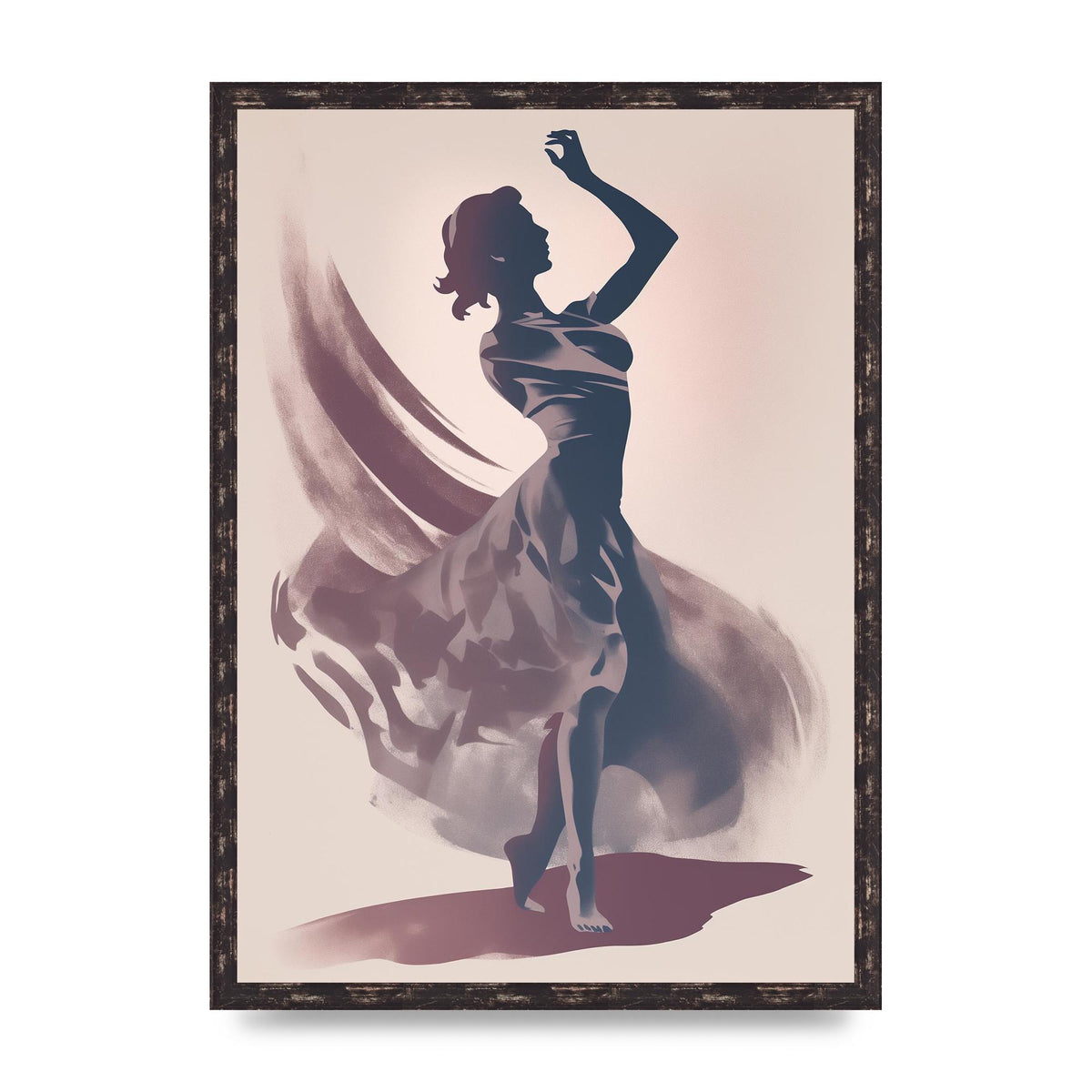 Twilight Dance Risograph with Womans Silhouette