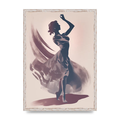 Twilight Dance Risograph with Womans Silhouette