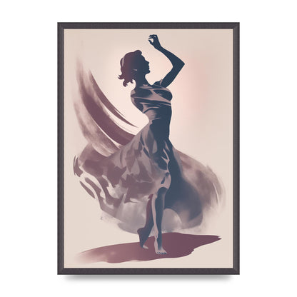 Twilight Dance Risograph with Womans Silhouette