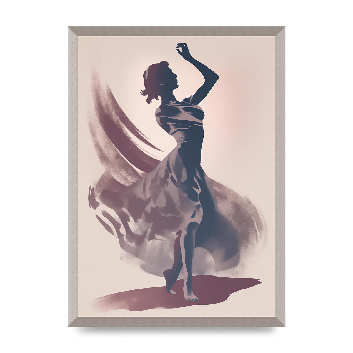 Twilight Dance Risograph with Womans Silhouette