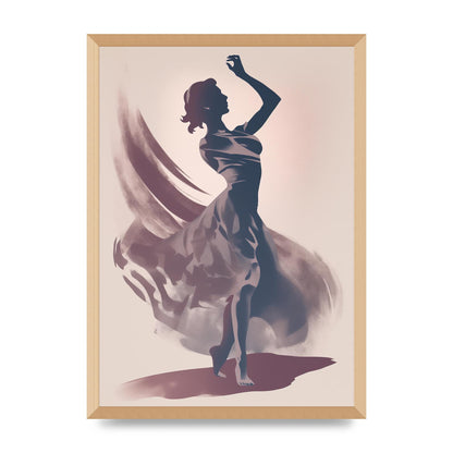 Twilight Dance Risograph with Womans Silhouette