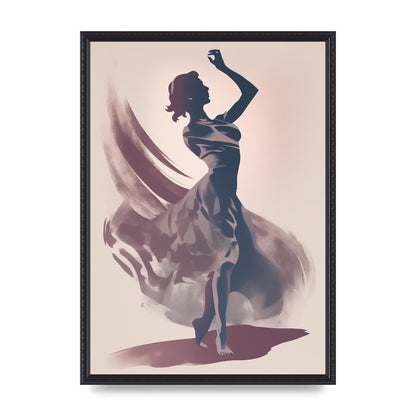 Twilight Dance Risograph with Womans Silhouette