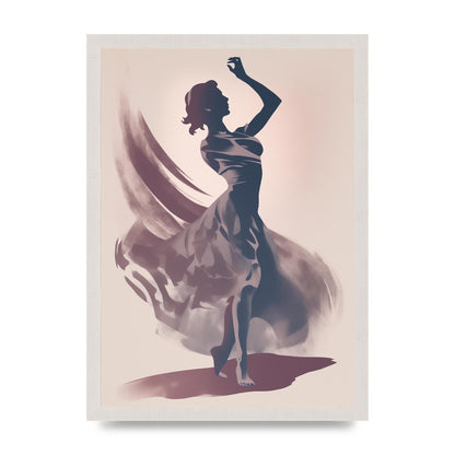 Twilight Dance Risograph with Womans Silhouette