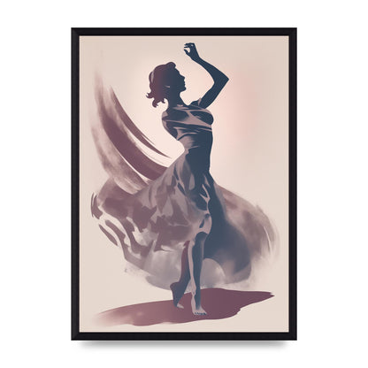 Twilight Dance Risograph with Womans Silhouette