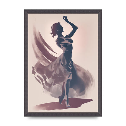 Twilight Dance Risograph with Womans Silhouette
