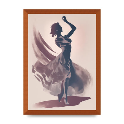 Twilight Dance Risograph with Womans Silhouette