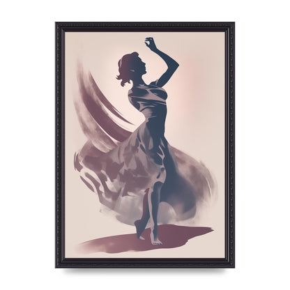 Twilight Dance Risograph with Womans Silhouette