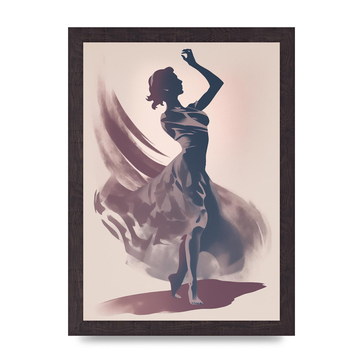 Twilight Dance Risograph with Womans Silhouette