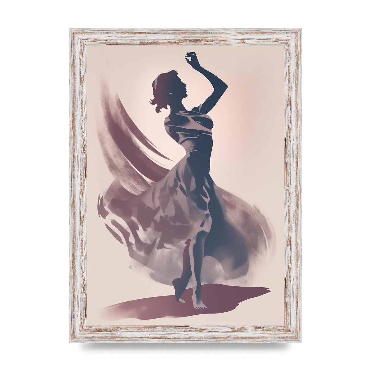 Twilight Dance Risograph with Womans Silhouette