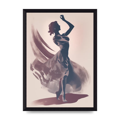 Twilight Dance Risograph with Womans Silhouette