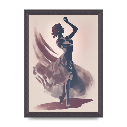 Twilight Dance Risograph with Womans Silhouette
