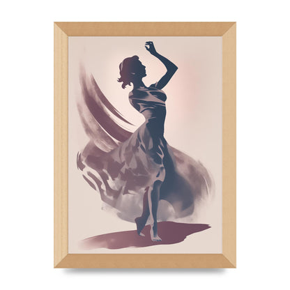 Twilight Dance Risograph with Womans Silhouette