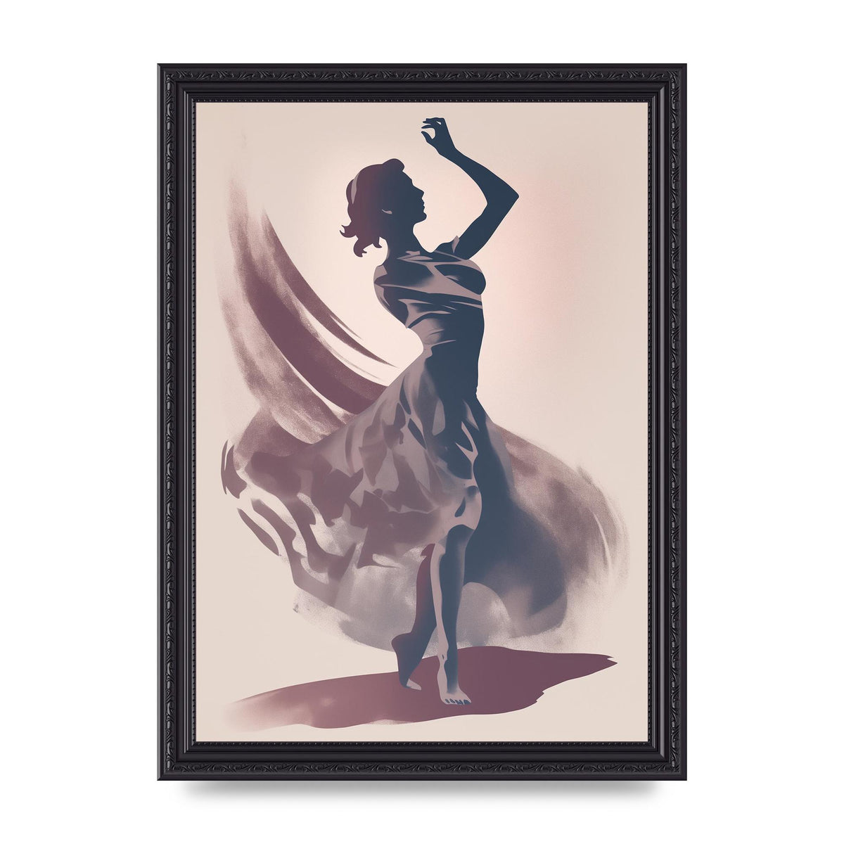 Twilight Dance Risograph with Womans Silhouette