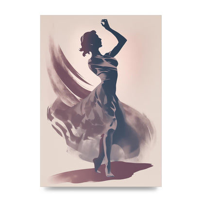 Twilight Dance Risograph with Womans Silhouette