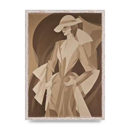 Subtle Graceful Woman on Taupe Canvas