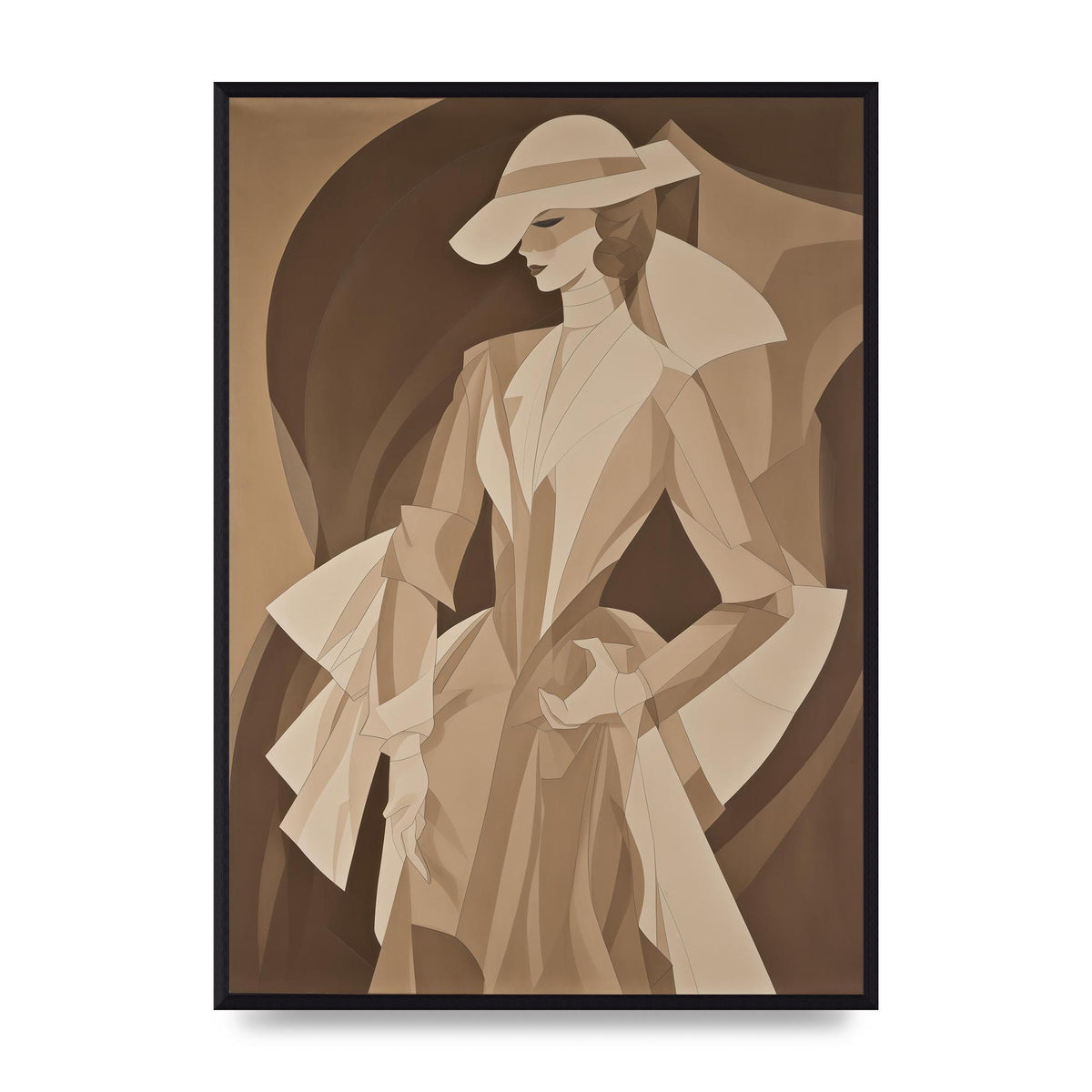 Subtle Graceful Woman on Taupe Canvas